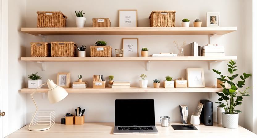 Small Office Shelf Organization